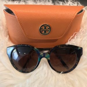 Tory Burch Blue/Brown/Tort Polarized Sunglasses